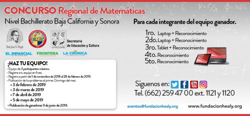 PUBLICACION DE PROBLEMAS CONCURSO DE MATEMATICAS @ SONORA Y BAJA CALIFORNIA